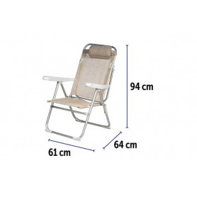 SEDIA RECLIN. ALL/TXT 61,5X57X96,5 BEIGE