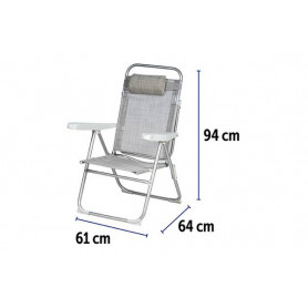 SEDIA RECLIN. ALL/TXT 61,5X57X96,5 GRIGIO