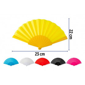 VENTAGLIO PLASTICA+TESSUTO 23CM 6 COL.ASS