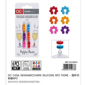 SEGNABICCHIERI SILICONE 6PZ FIORE