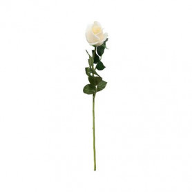 ROSA BOCCIOLO BIANCO IN POLIESTERE E PLASTICA  H.60 cm