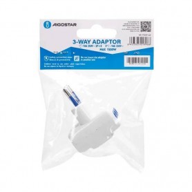 ADATTATORE ITALIANO, 1 A 3, 10A, CON SPINA S11, BIANCO