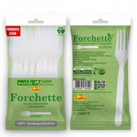 12  FORCHETTE  BIANCO  BIO  COMPO