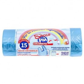 ROTOLO 30 SACCHI C/MAN 52x60 CM AZZ TRASP